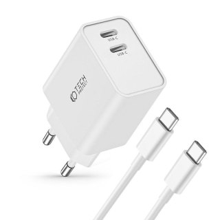 TECH-PROTECT ładowarka sieciowa C35W 2xUSB-C + KABEL USB-C WHITE