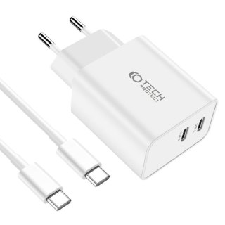 TECH-PROTECT ładowarka sieciowa C35W 2xUSB-C + KABEL USB-C WHITE