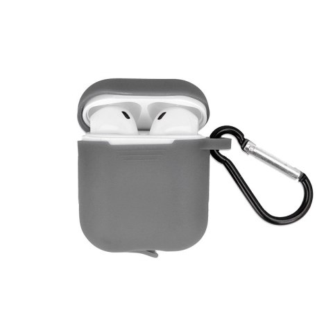 Etui do Airpods Pro 2 szare z haczykiem