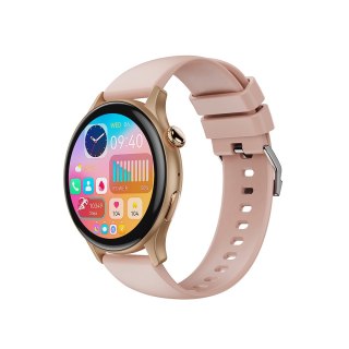 XO SMARTWATCH ZEGAREK J6 AMOLED różowo-złoty