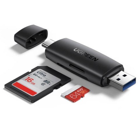 Ugreen adapter czytnik kart SD / micro SD USB-A / USB-C czarny