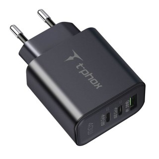 ŁAD SIEC T-PHOX FLEXI 40W 2xUSB-C/USB BLACK