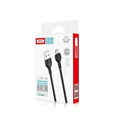 XO KABEL NB200 USB-LIGHTNING 2m 2,1A BLACK