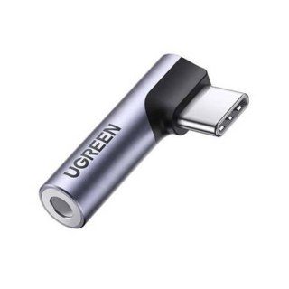 Ugreen adapter AV154 80384 USB-C męski kątowy/mini jack 3.5mm żeński szary