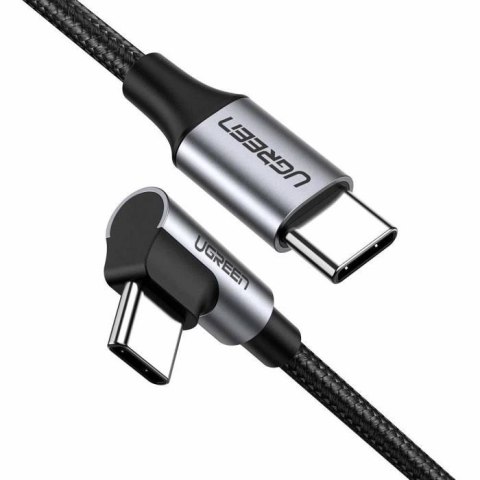 Ugreen kabel US255 50123 USB-C prosty USB-Ckątowy PD QC 60W 3A 1m szary