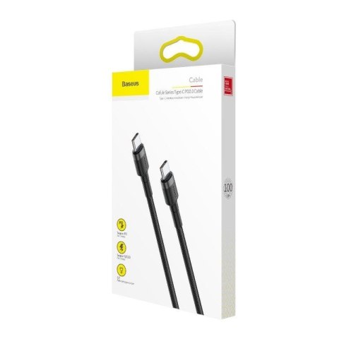 KABEL BASEUS CAFULE PD 60W TYPE-C/C QC 3.0 1M GREY/BLACK