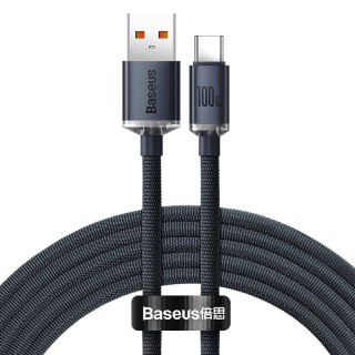 KABEL BASEUS CRYSTAL SHINE USB/USB-C 2M 100W BLACK