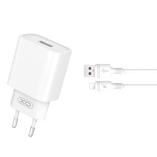 XO ładowarka sieciowa CE02D QC 3.0 18W 1xUSB BIAŁA + KABEL LIGHTNING