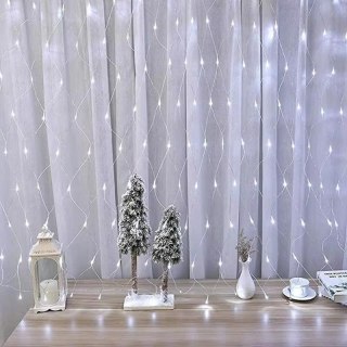 Sieć / Kurtyna Ledowa (120 lampek LED) 1.5m x 1.5m, COLD WHITE / ZIMNY BIAŁY