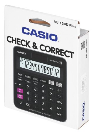 CASIO KALKULATOR BIUROWY MJ-120D PLUS CZARNY, 12 CYFROWY WYŚWIETLACZ