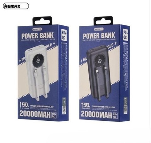 POWERBANK REMAX STERVUI SERIES 20000mAh RPP-38 PD 20W+QC 22,5W WITH CABLES BLACK