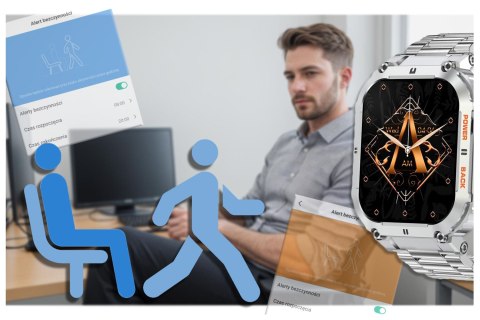 SMARTWATCH MĘSKI GRAVITY GT6-7 - WYKONYWANIE POŁĄCZEŃ, MONITOR SNU (sg020g)