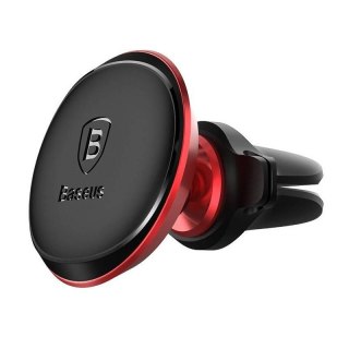 UCHWYT BASEUS SMALL EARS MAGNETYCZNY KRATKA, Z KLIPSEM NA KABEL, RED