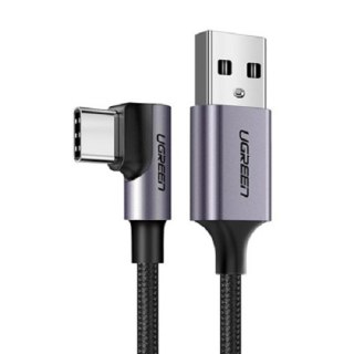 Ugreen kabel US284 50941 USB-A prosty / USB-C kątowy 3A 1m - szary