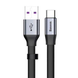 KABEL BASEUS SIMPLE USB/USB-C 5A 40W QC 3.0 23 CM PŁASKI SZARY