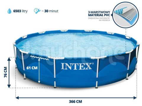 Basen ogrodowy stelażowy 366 x 76 cm zestaw 6w1 INTEX 28210