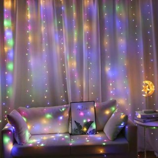 Kurtyna Ledowa (100 lampek LED) 3m x 1m MULTICOLOR / WIELOKOLOROWY