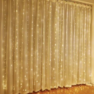 Kurtyna Ledowa (100 lampek LED) 3m x 1m bez zawieszki, WARM WHITE / CIEPŁY BIAŁY