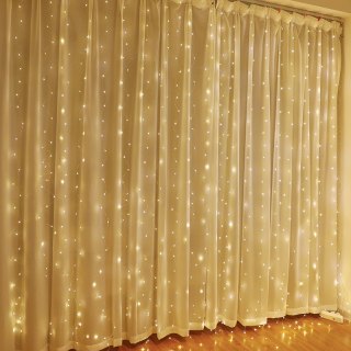 Kurtyna Ledowa (200 lampek LED) 3m x 2m WARM WHITE / CIEPŁY BIAŁY