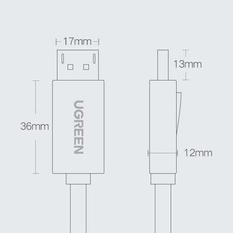 Ugreen kabel przewód DisplayPort - DisplayPort 3m czarny