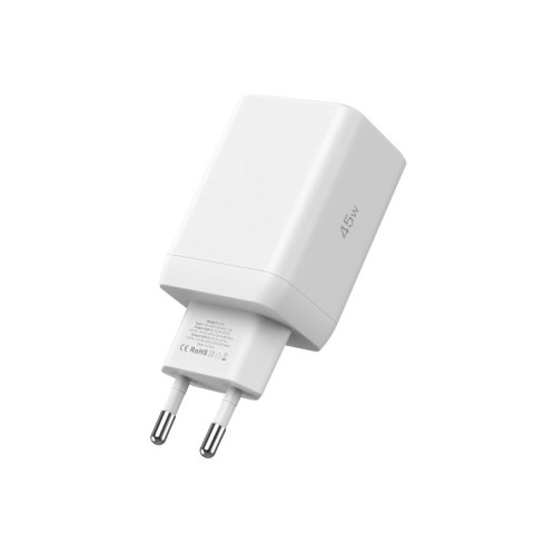 TECH-PROTECT ładowarka sieciowa NC45W GAN 2-PORT + CABLE USB-C WHITE