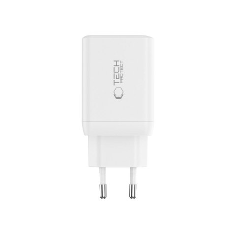 TECH-PROTECT ładowarka sieciowa NC45W GAN 2-PORT + CABLE USB-C WHITE