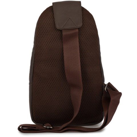 Saszetka Nerka Przez Ramię Crossbody Męska Modna Torba Dwukomorowa Skóra Naturalna F01Brown