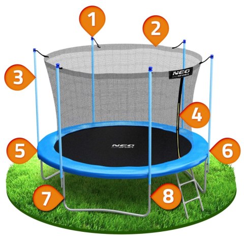 Trampolina ogrodowa 10ft/312cm z siatką wewnętrzną i drabinką