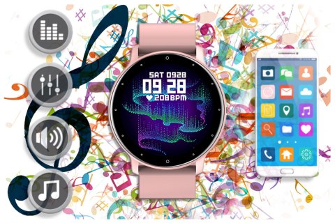 SMARTWATCH UNISEX GRAVITY GT1-1 - PULSOMETR, WŁASNE TARCZE (sg015a)