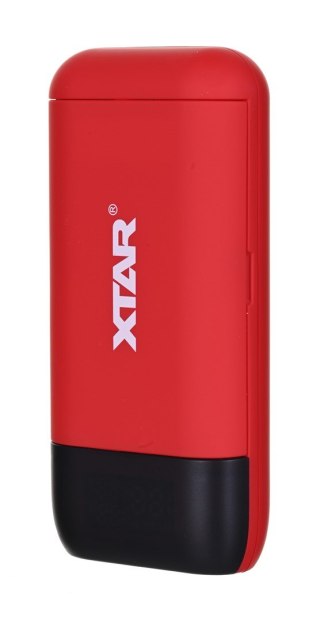 XTAR ŁADOWARKA/POWERBANK DO AKUMULATORÓW CYLINDRYCZNYCH LI-ION 18650/20700/21700 CZERWONY PB2S