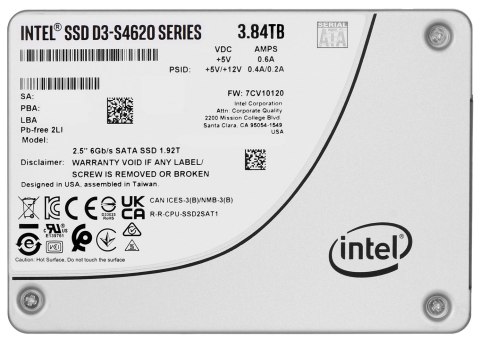 Dysk SSD Solidigm (Intel) S4620 3.84TB SATA 2.5" SSDSC2KG038TZ01 (DWPD up to 5)