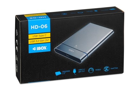 OBUDOWA I-BOX HD-06 ZEW. 2,5" USB 3.2 GEN.2 10GB/S