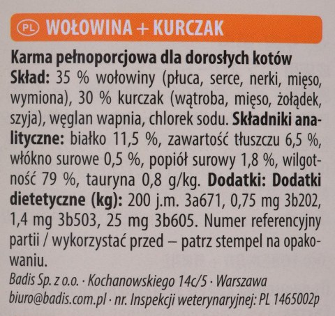 ANIMONDA Carny Adult wołowina i kurczak - mokra karma dla kota - 800g