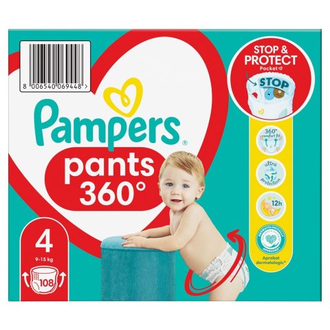 PAMPERS Pieluchomajtki MB Rozm 4, 9-15kg, 108szt