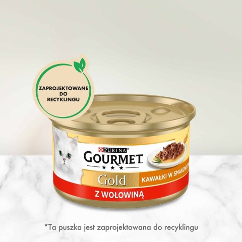 Gourmet Gold Sauce Delight z wołowiną - mokra karma dla kota - puszka - 85 g