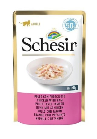 SCHESIR dla kotów Single Dish Fileciki z Kurczaka i Szynką 50g