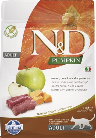 FARMINA N&D Pumpkin Cat Venison and Apple Adult - sucha karma dla kota - 300 g